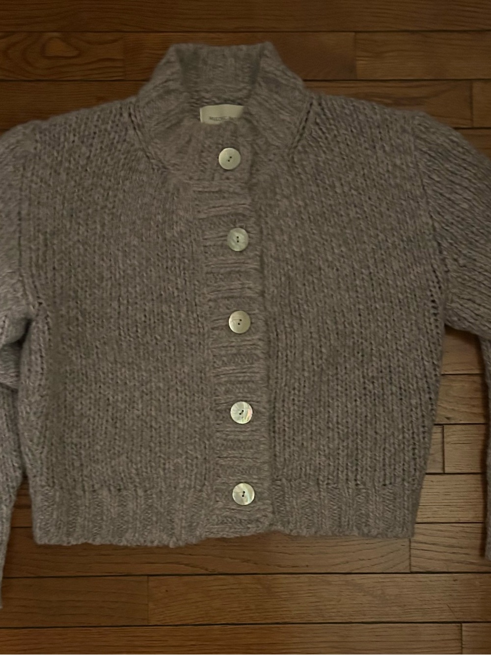 Meijong Park Lavender Chunky Knit Button-Front Sweater - Picture 2 of 5